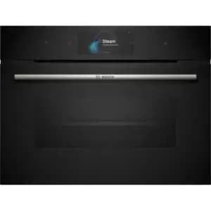 Bosch Series 8 CSG7584B1 Built In Compact Electric Single Oven with added Steam Function - Black - A+ Rated