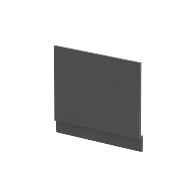 Balterley Edge/Power Straight End Bath Panel & Plinth, 700mm - Textured Woodgrain Graphite Grey Grey unisex