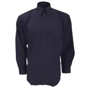 Kustom Kit Mens Workwear Oxford Long Sleeve Shirt (14.5inch) (French Navy)