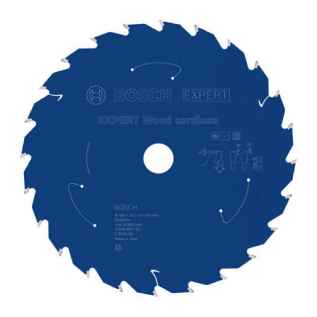 Bosch Expert Wood Cordless Circular Saw Blade 184 X 1.6/1 X 20 mm T24 2608902152