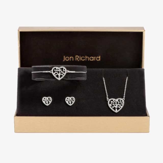Jon Richard Silver Plated And Crystal Heart Tree Of Love Set - Jewellery Sets One Size Silver 70534711000