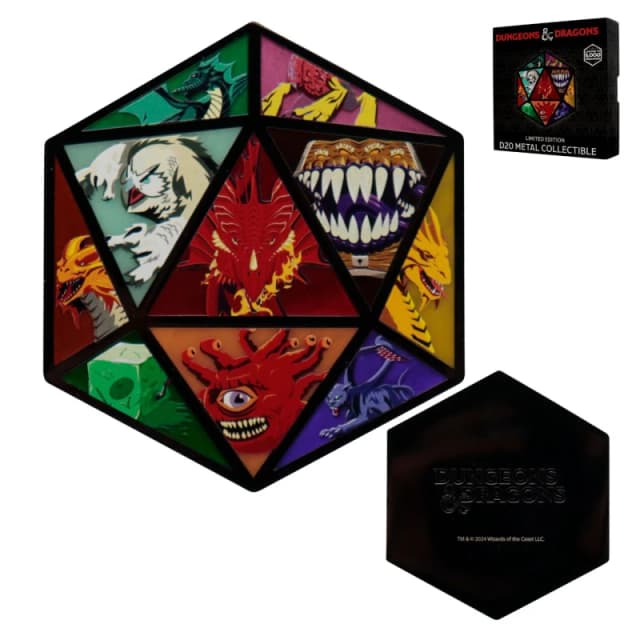 Dungeons & Dragons Dungeons & Dragons Limited Edition D20 Dice Collectible Metal Medallion Multi One Size Unisex 5060948294133