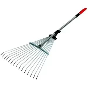 Darlac - Expanding Telescopic Metal Garden Leaf Rake Cuttings Lawn Adjustable