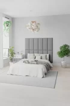 EasyMount Wall Mounted Upholstered Panels, Modular DIY Headboard in Eire Linen Fabric (Pack of 2)