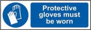 Protective gloves must be worn Sign