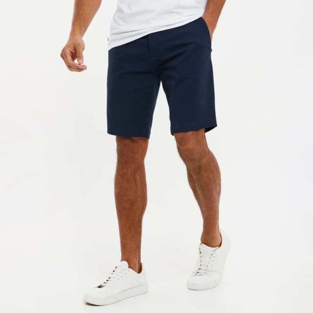 Threadbare Cotton 'NorthSea' Slim Fit Chino Shorts Navy