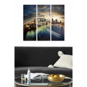 MDF73371145 Multicolor Decorative MDF Painting (3 Pieces)