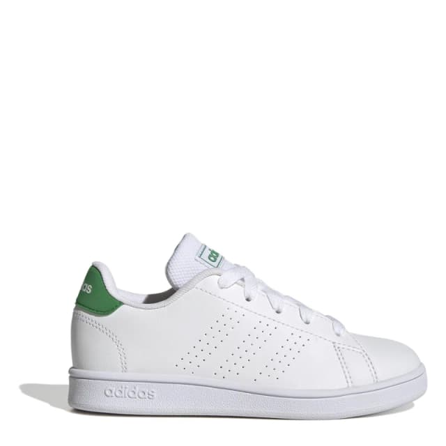 adidas Sportswear Kids Unisex Advantage Trainers - White/Green, White/Multi, Size 11 Younger Print VHBSU Unisex 11 Younger