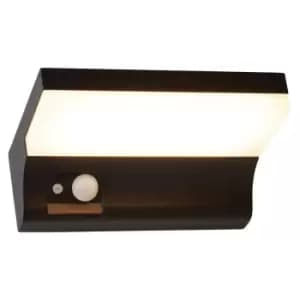 Searchlight Solar LED Wall Light with pir Motion Sensor Black