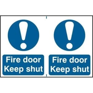 ASEC Fire Door Keep Shut 200mm x 300mm PVC Self Adhesive Sign