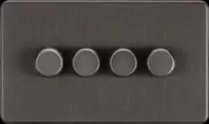 Screwless 4G 2-way 10-200W (5-150W LED) trailing edge dimmer - Smoked Bronze 230V IP20