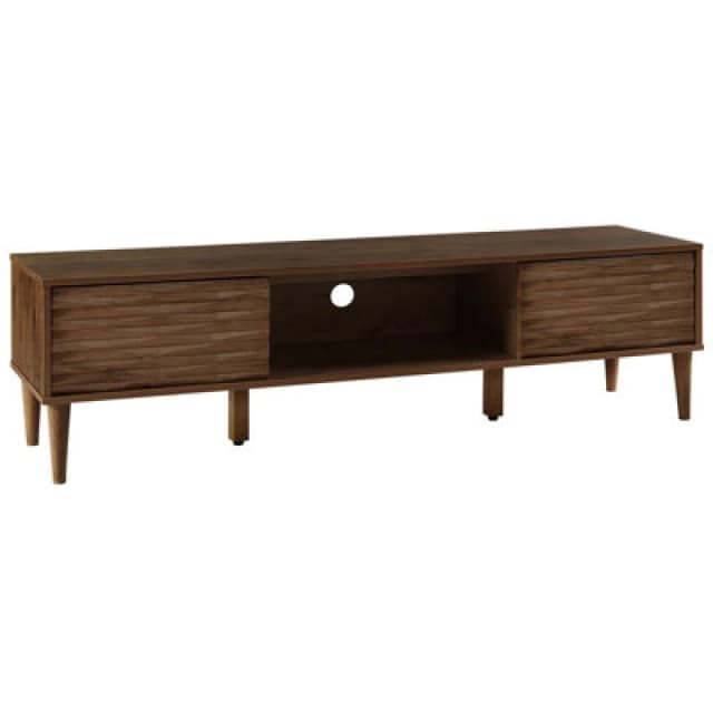 Beliani Retro TV Stand Kayan Dark Brown