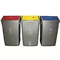 SLINGSBY Waste Bin 3 x 60 L Black 69 x 33.5 x 40.8 cm