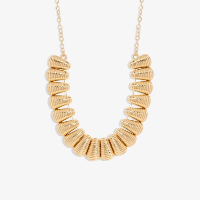 Mood Gold Polished Ridged Collar Necklace Gold