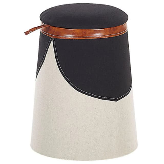 Beliani Kids Storage Pouffe Apache Faux Linen Beige