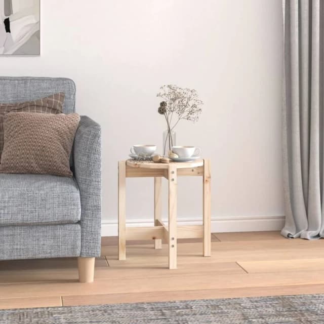 Vidaxl Coffee Table Ø 42.5X45cm Solid Wood Pine, Brown 822312