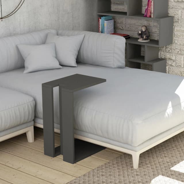 DECORTIE Decortie - Muju Modern c Shape Table Anthracite Grey Anthracite Grey Multipurpose h 57cm - Anthracite Grey M.SH.13620.7