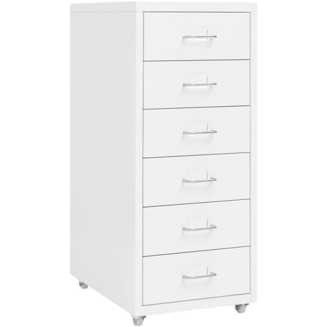 VIDAXL Mobile File Cabinet White 28x41x69cm Metal Vidaxl 8720286588284