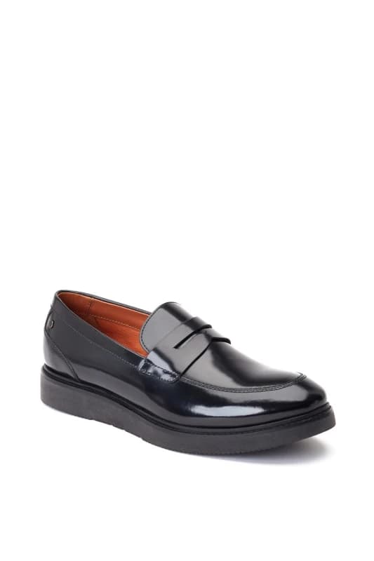 Base London Base London Men Sid Penny Loafer in Black Size: 10 Black 10 Male 5038538362326