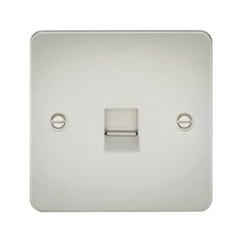 Flat Plate Telephone extension socket - pearl - Knightsbridge