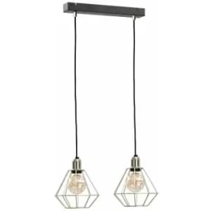 Keter Como Bar Pendant Ceiling Light Gold, 50cm, 2x E27