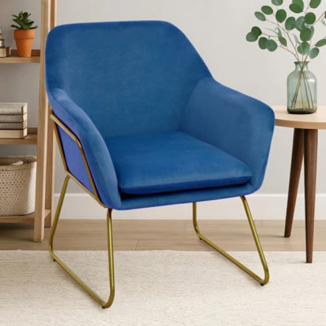 Orsina Practical And Functional Midnight Velvet Armchair, Easily Maintained Velvet Chair, Indoor Dining Chair