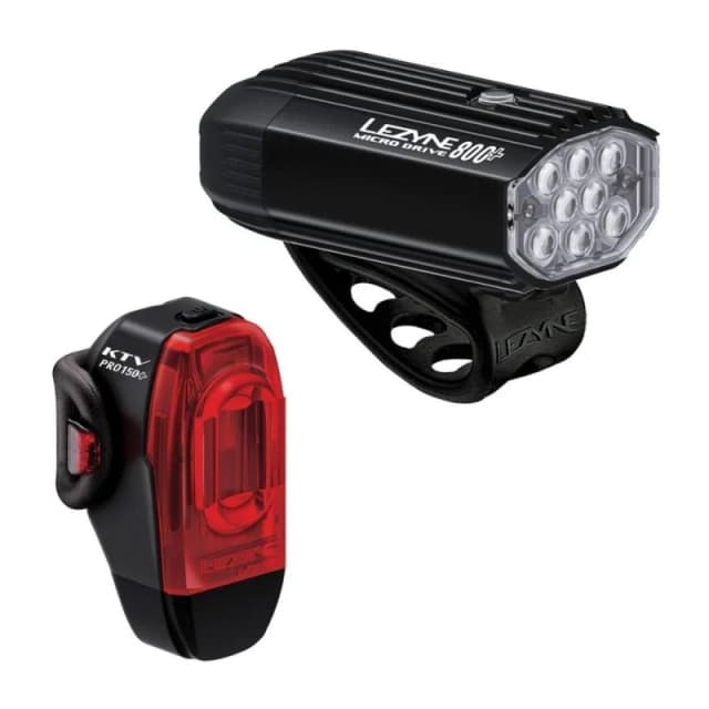 Lezyne Micro Drive 800+ / KTV Pro+ Pair Black unisex One Size