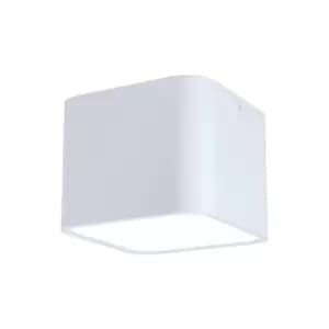 Wall / Ceiling Light White Aluminium Square Downlight 1 x 28W E27 Bulb