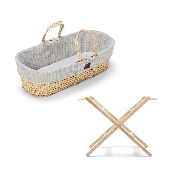 Little Green Sheep Little Green Sheep Organic Moses Basket And Stand Dove