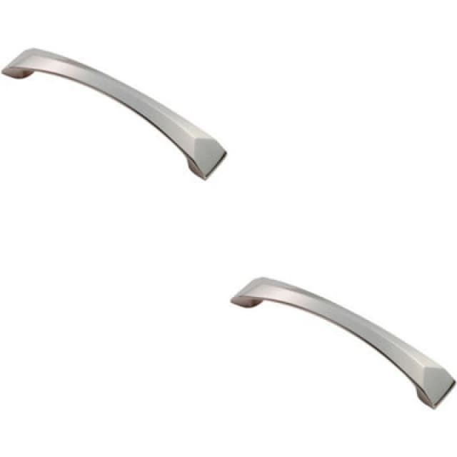 Loops 2x Chiselled Cabinet Pull Handle 128mm Fixing Centres 145 x 25mm Satin Nickel Metallics unisex
