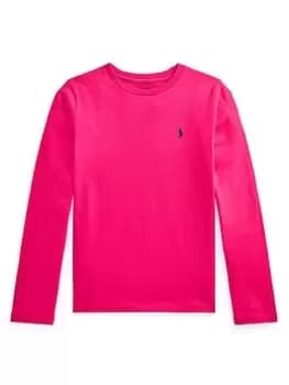 Ralph Lauren Girls Classic Long Sleeve T-Shirt - Pink, Size Age: 12-14 Years=L, Women