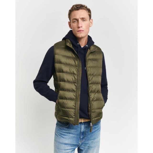 Gant Light Down Gilet Green male S