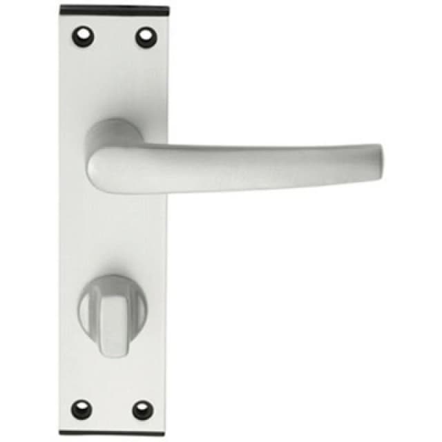 Loops PAIR Straight Handle on Bathroom Backplate 152 x 38mm Satin Aluminium Multi