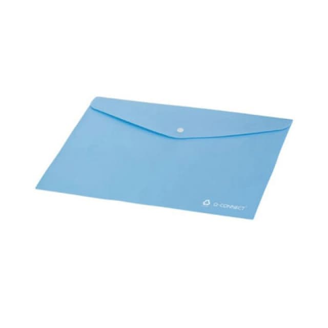 Q-Connect Recycled Polypropylene Folder Transparent A4 Blue (12 Pack) KF14418
