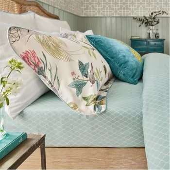 Sanderson Paradesia Fitted Sheet - Orchid & Grey