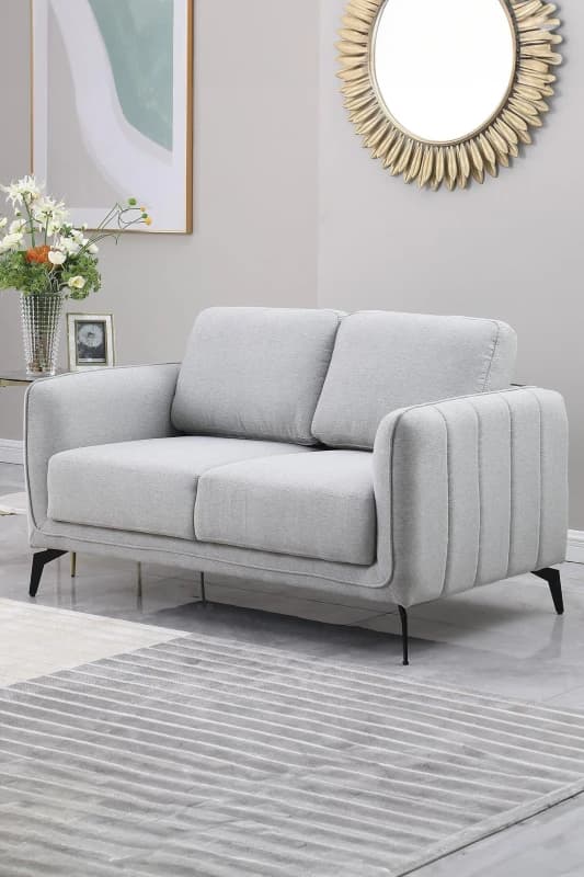 More4homes Oslo Modern Scandi Style Fabric Living Room 2 Seater Sofa Light Grey 5.05574E+12