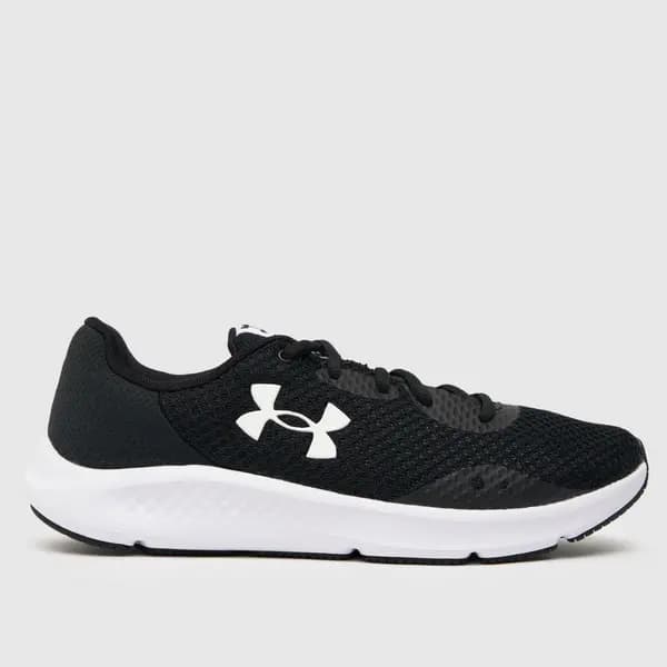 Under Armour charged pursuit 3 trainers in Black & white Black/White UK 7 (EU 41)