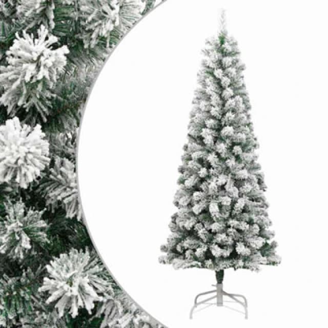 Vidaxl Artificial Hinged Christmas Tree With Flocked Snow 180 Cm