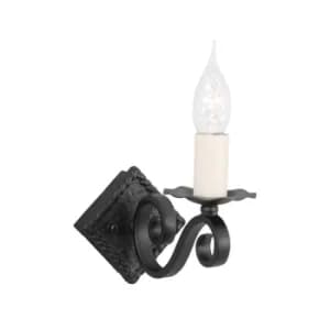 Rectory 1 Light Indoor Candle Wall Light Black, E14