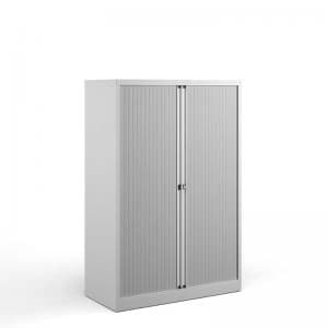 Bisley systems storage medium tambour cupboard 1570mm high - white