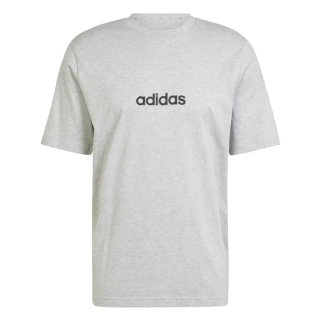 adidas Essentials Single Jersey Logo T-Shirt Mens Regular Fit T-Shirts S Grey 59592625350