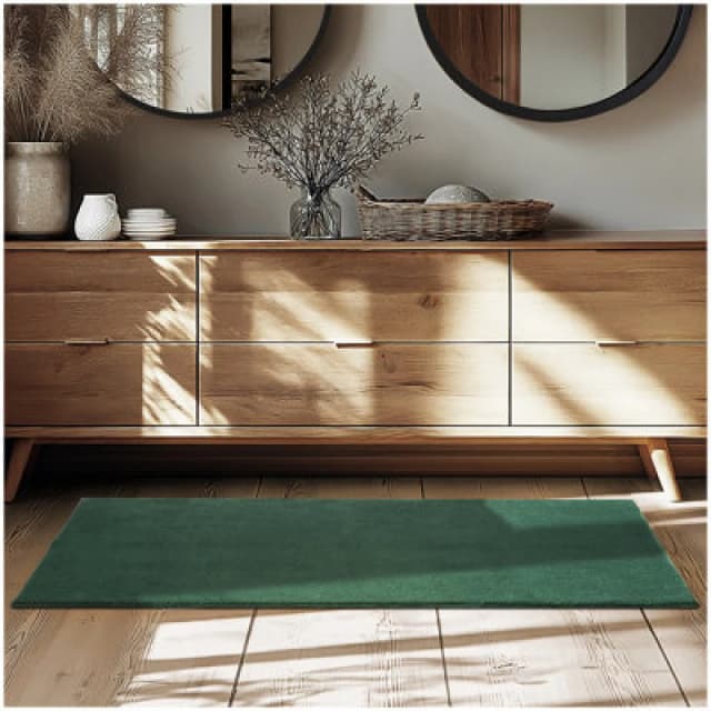 Tectake Rug Zonelle - Short Pile And Ultra-Soft, Rectangular Or Round 80 X 150 Cm - Green