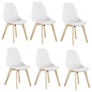Rico Plastic Dining Chair Set of 6 - White - White
