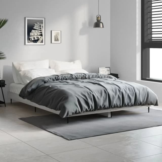 VIDAXL Bed Frame without Mattress Grey Sonoma 140x190cm Engineered Wood Vidaxl 8720845797683