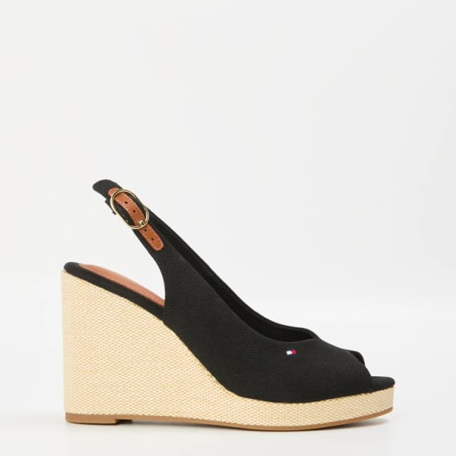 Tommy Hilfiger Iconic Elena Sling Back Wedges Black female 5 (38)