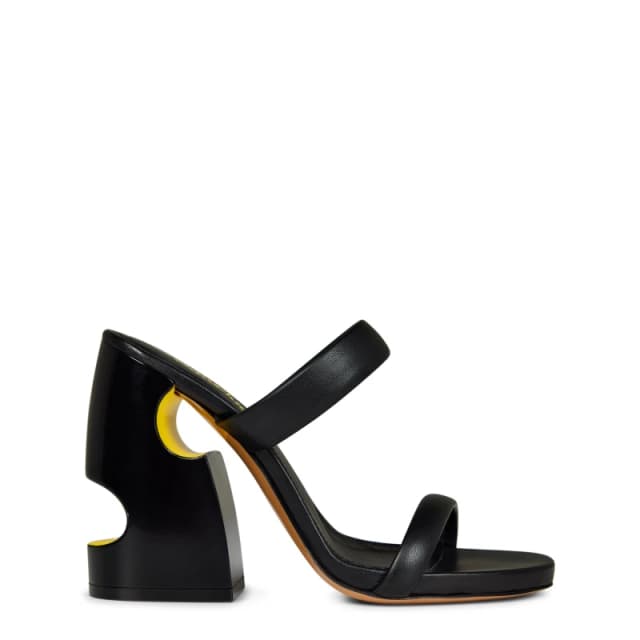 Off White Womens Pop Meteor Mules with Signature Cut-Outs Black/Yellow female 3 (36)