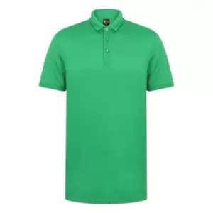 Finden & Hales Adults Unisex Contrast Panel Pique Polo Shirt (S) (Kelly Green/White)