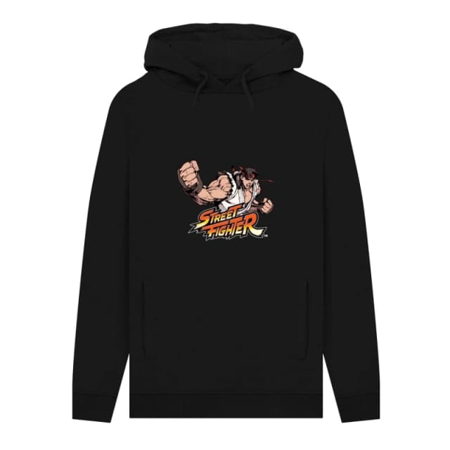 Street Fighter Mens Ryu Graphic Classic Hoodie in Black Size: Small Black Male S
