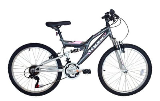 Basis Vogue Junior Girls Full Suspension Mountain Bike 24" Wheel - Grey