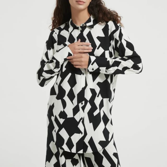 Be You Mono Print Shirt - Black 8